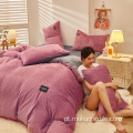 Conjunto de cama de lã de flanela de folha de folha de cama colorida